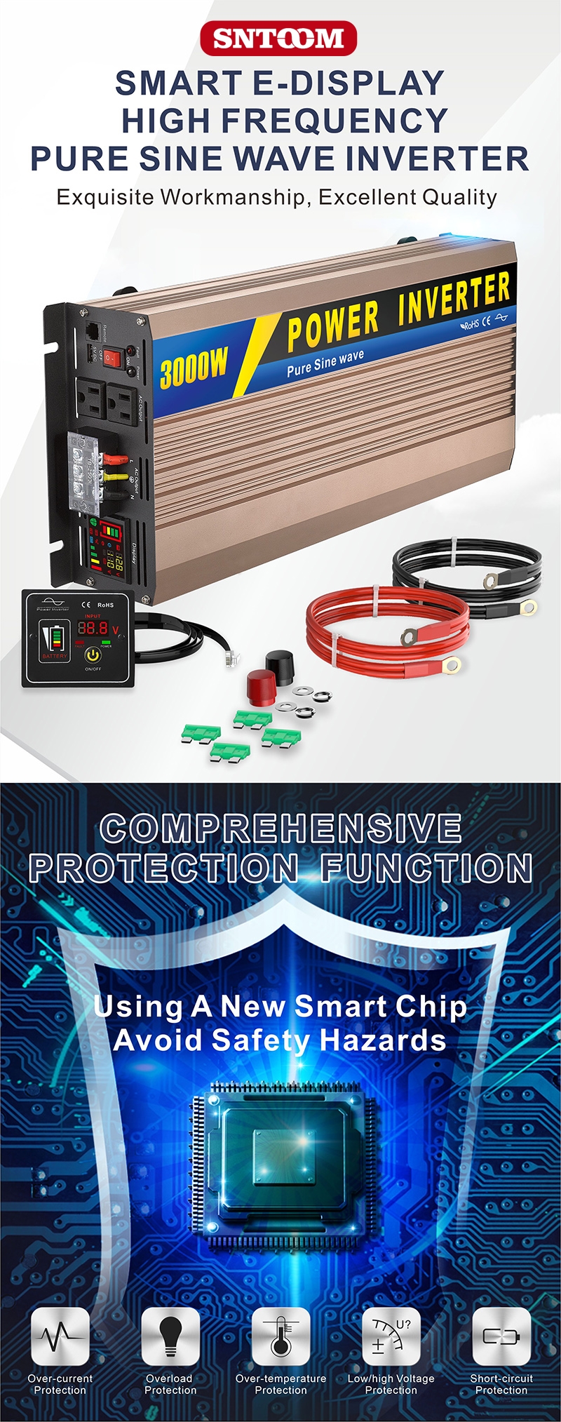 中性款 3000W 玫瑰金 变器 详情 1