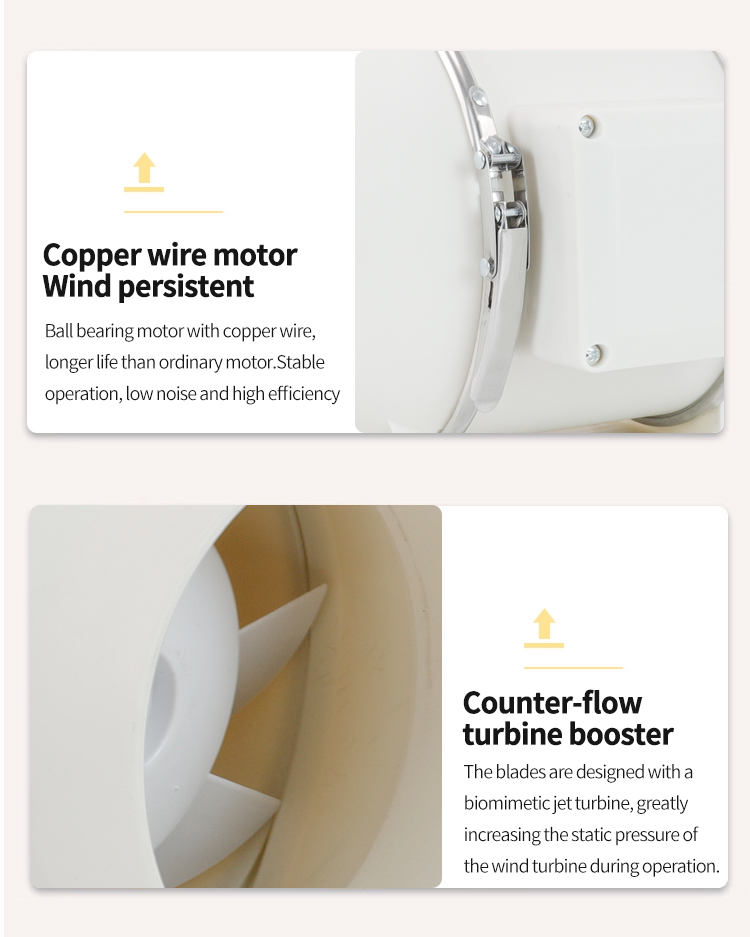 ST-100H Đường ch&eacute;o D&ograve;ng chảy đường ống Booster Fan 